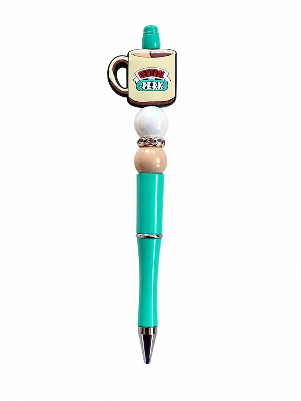 Central Perk Teal Ceramic Bead Ballpoint Pen - Central Perk wth extra ink